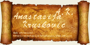 Anastasija Krušković vizit kartica